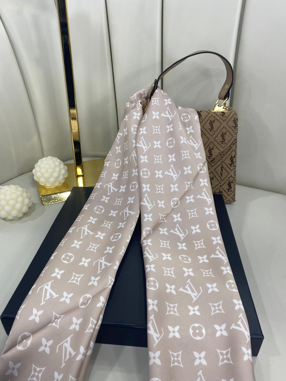 LV Twill Eşarp -124565-Koyu Krem
