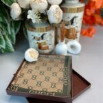 GUCCİ ÇİFT TARAFLI KAŞMİR İPEK EŞARP 7859- VİZON-HAKİ