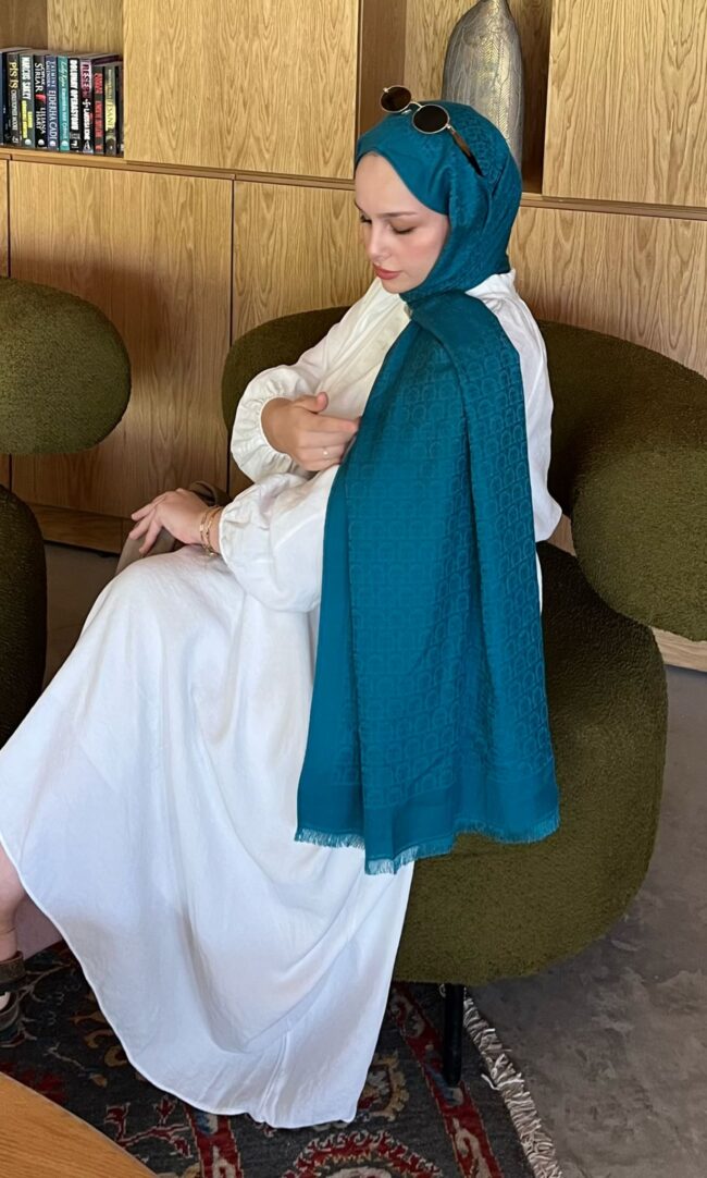 İTHAL A+ Salvatore Yün İpek Çift Taraflı Marka Şal 87452 - Zümrüt