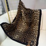 Touch ithal Leopar Pamuk İpek Şal-415420-Siyah-kahve