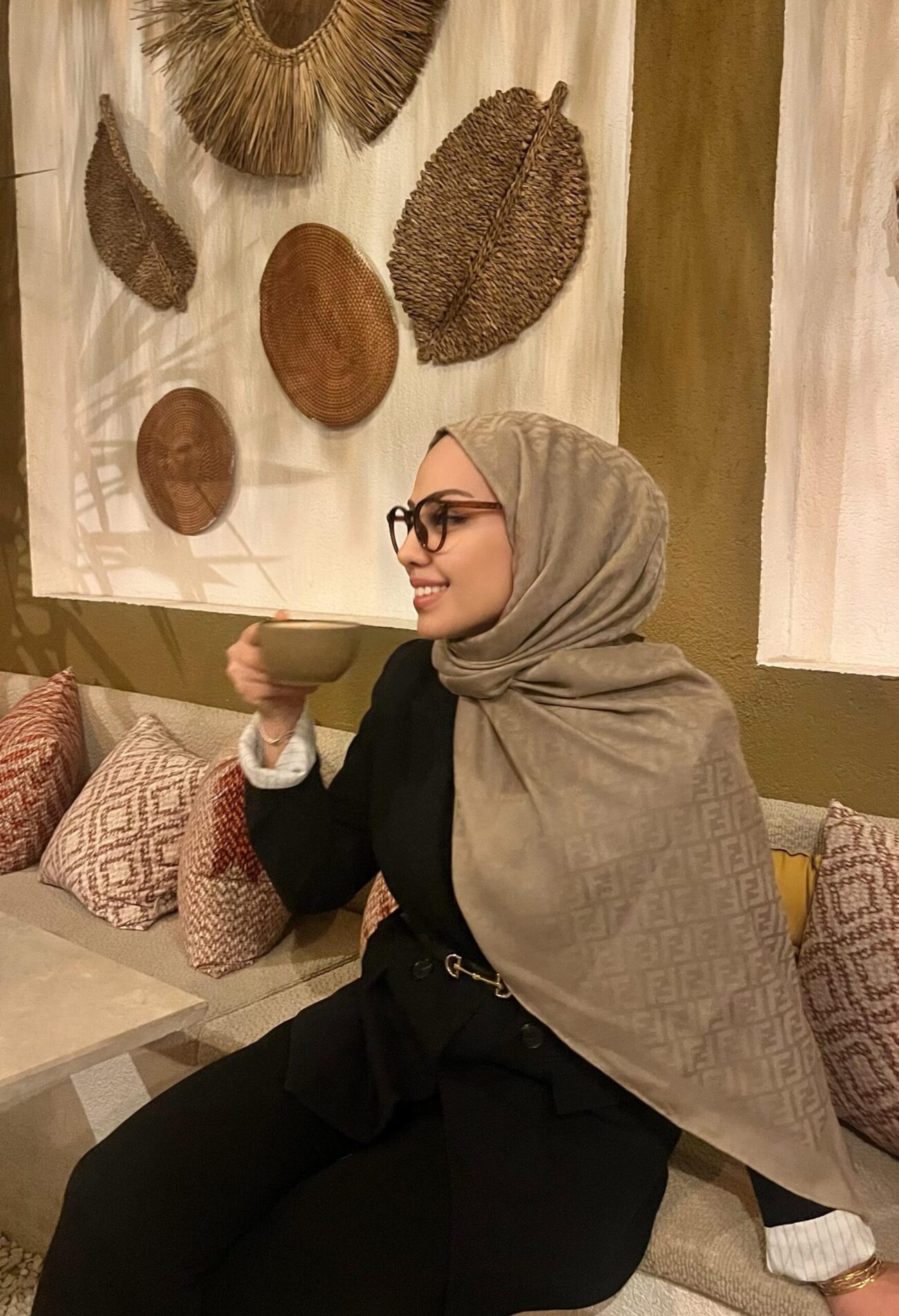 İTHAL A+ Fendi Yün İpek Çift Taraflı Marka Şal 87452 – Vizon