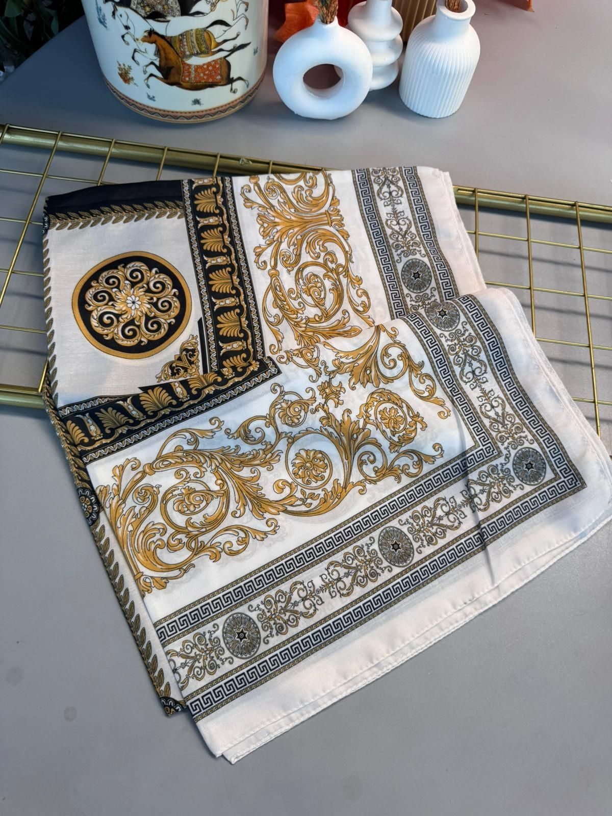 Versace Pamuk Soft Şal 61535 - Beyaz