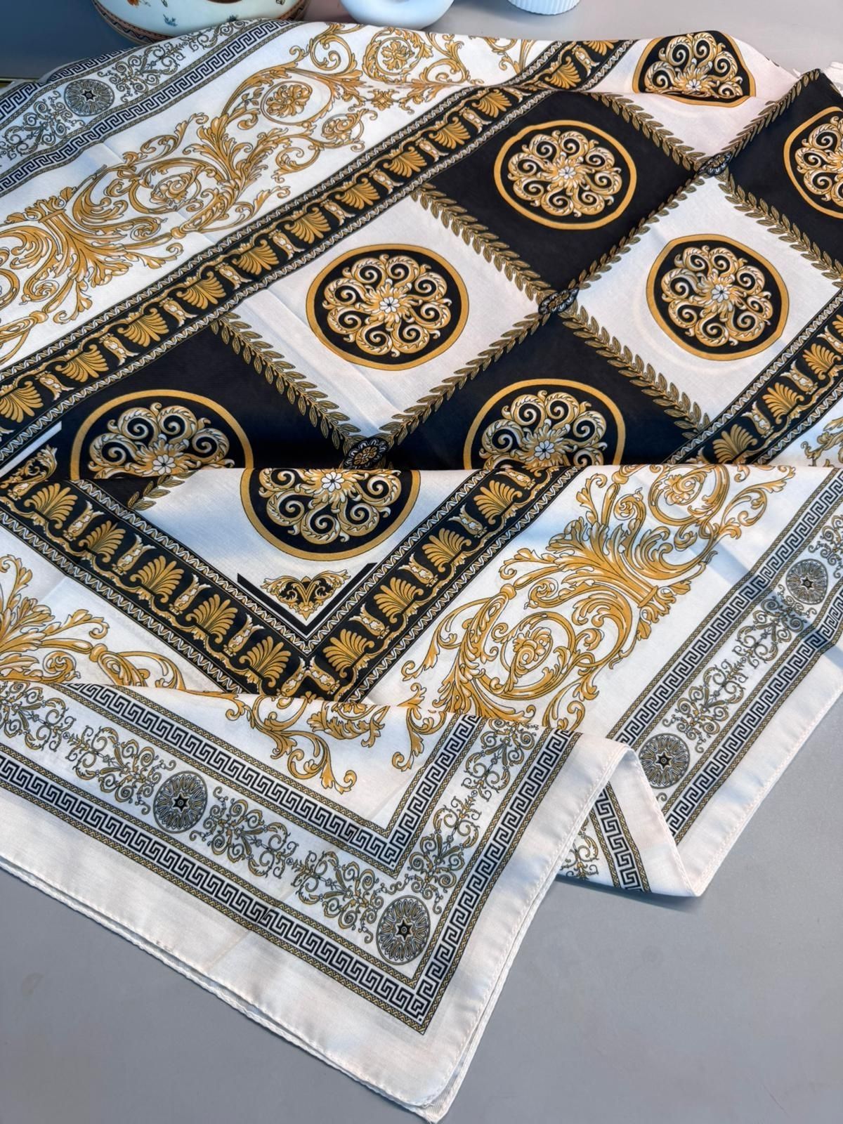 Versace Pamuk Soft Şal 61535 - Beyaz - Görsel 2