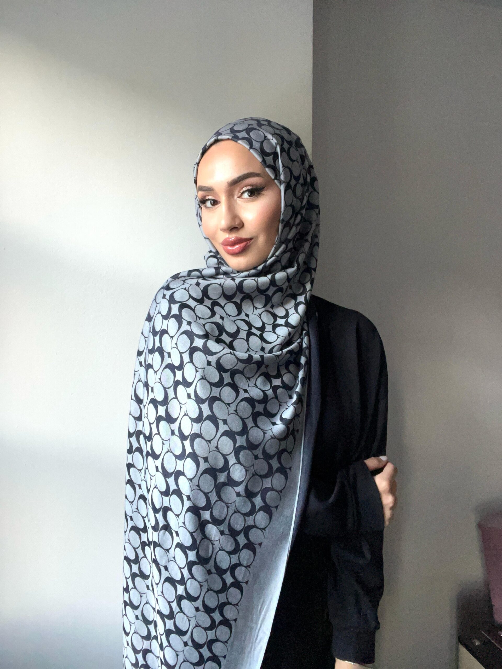 Coach Desen İpek Kaşmir Çift Taraflı Şal 39210 - Gri