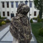 Touch İthal Etnik Desen Yün İpek Şal 34220 –Camel-Kahve