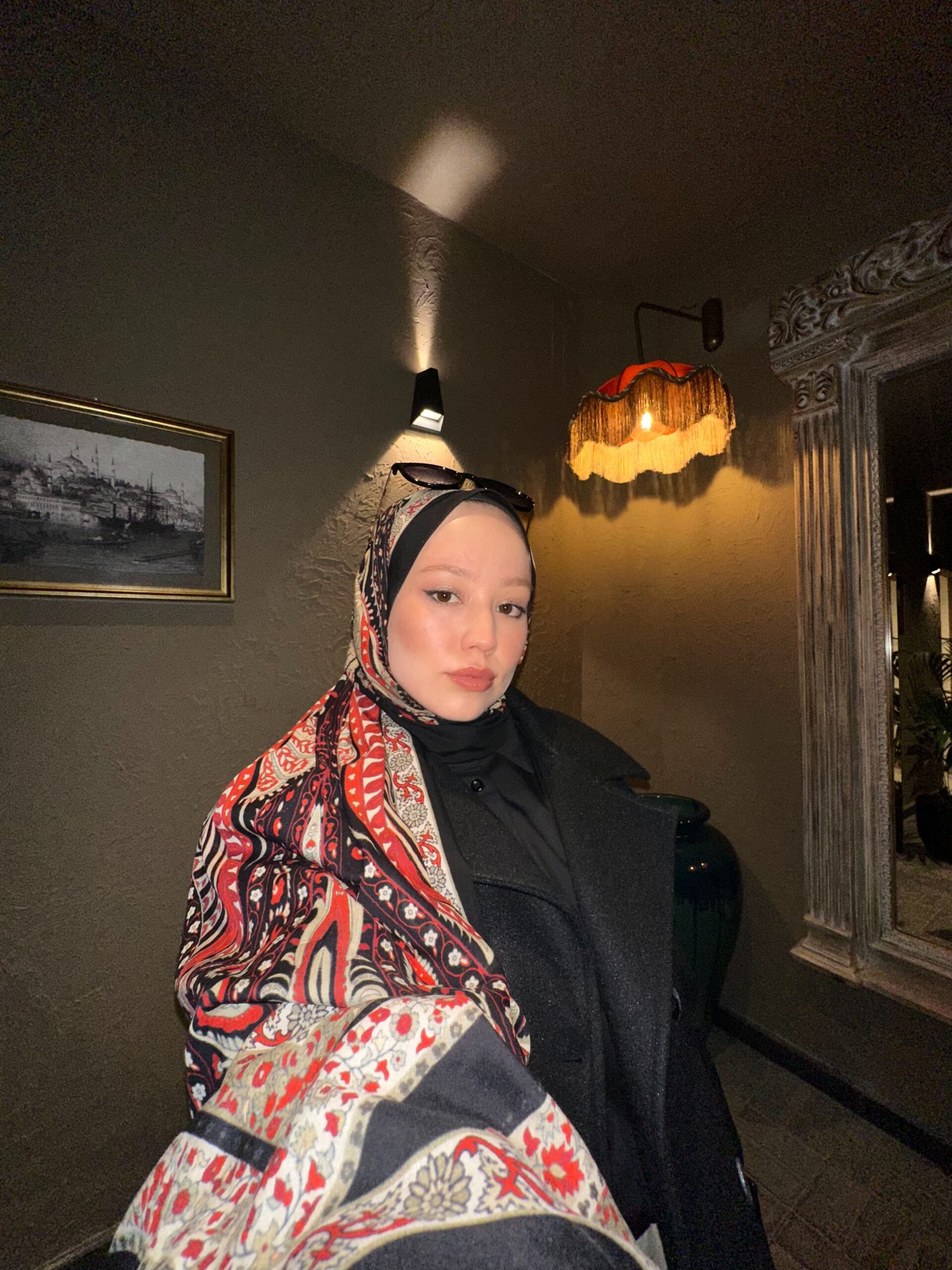 Touch New İthal Pamuk İpek Şal - 55780 - Siyah Bordo