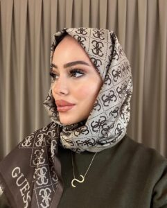 Guess Çift Taraflı Kaşmir İpek Şal- 7860- Kahve