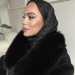 Lv Desenli İpek Kaşmir Çift Taraflı Şal - Siyah