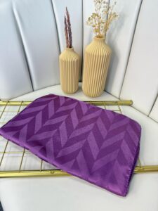 Eğimli Baklava Desen İpeksi Jakar Şal - 741256 - Lavanta