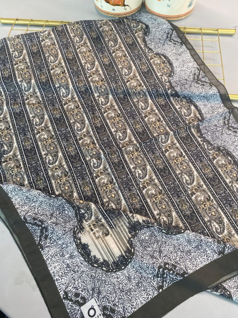 Etro Desen Pamuk İpek Şal 49733 - Acı Kahve