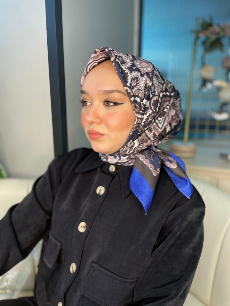 Etro Desen Pamuk Soft Eşarp 27091 - Saks