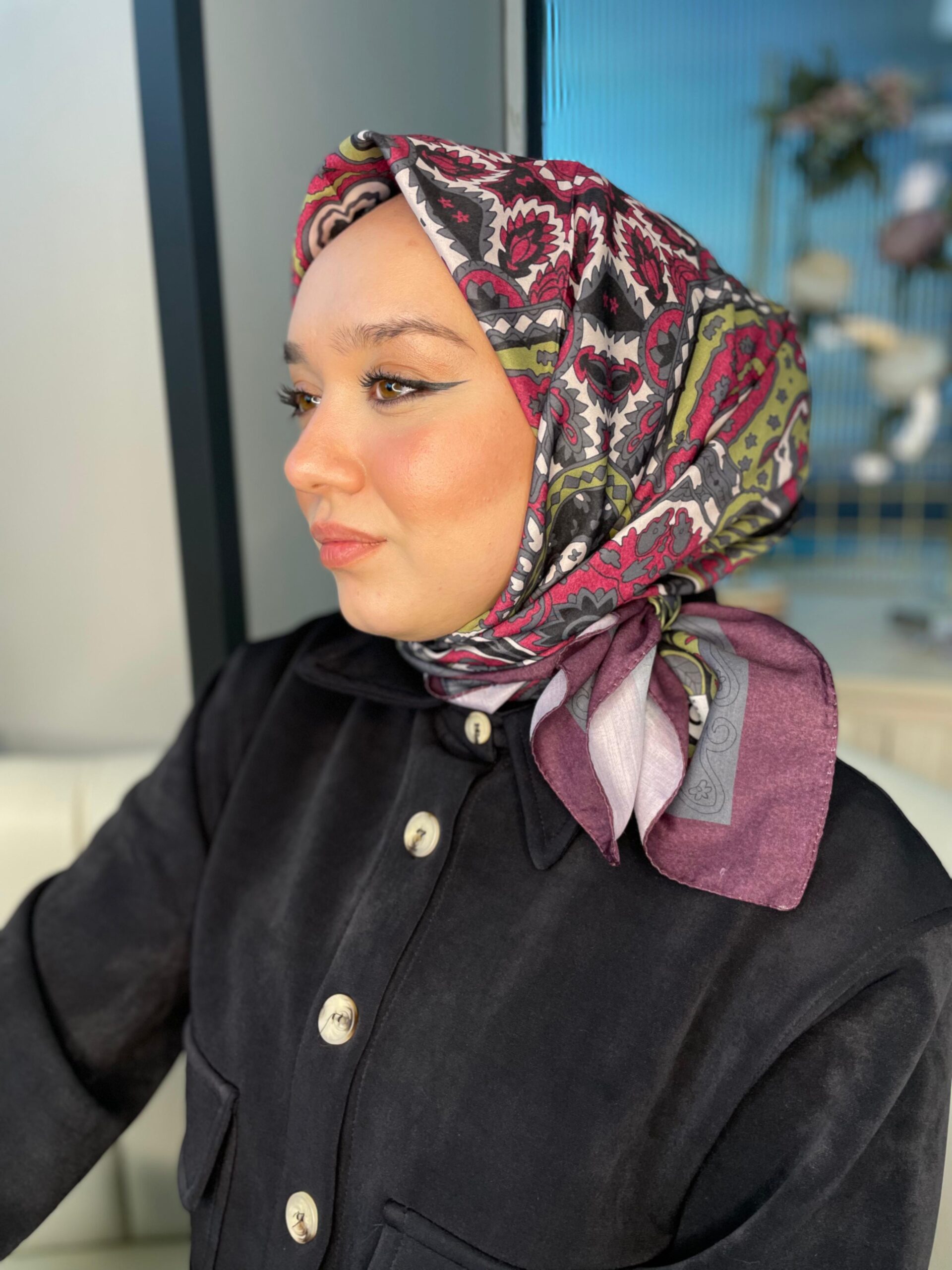 Etro Desen Pamuk Soft Eşarp 27091 - Fuşya