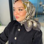 Retro Desen Pamuk Soft Eşarp 27092 - Camel