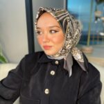 Retro Desen Pamuk Soft Eşarp 27092 - Antrasit