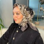 Retro Desen Pamuk Soft Eşarp 27092 - Altın