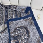 Etro Desen Pamuk İpek Şal 49733 - Petrol Mavisi