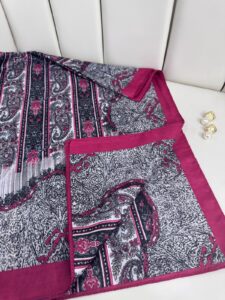 Etro Desen Pamuk İpek Şal 49733 -Pastel Pembe