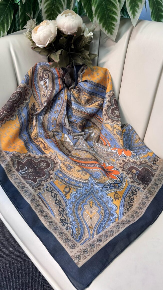 Etro Pamuk İpek Şal -987654- Siyah Mavi