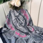 Etro Pamuk İpek Şal -987654- Siyah Pembe