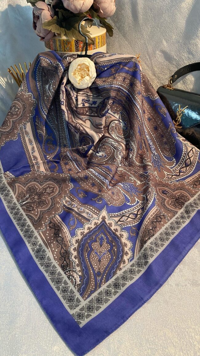 Etro Pamuk İpek Şal -987654-Morcivert