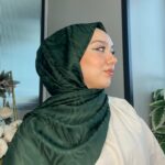 Zebra Desen Pamuk Jakar İpek Şal 23141 - Zümrüt