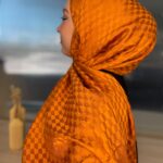 Qoza Desen İpeksi Jakar Şal - Bal Kabağı