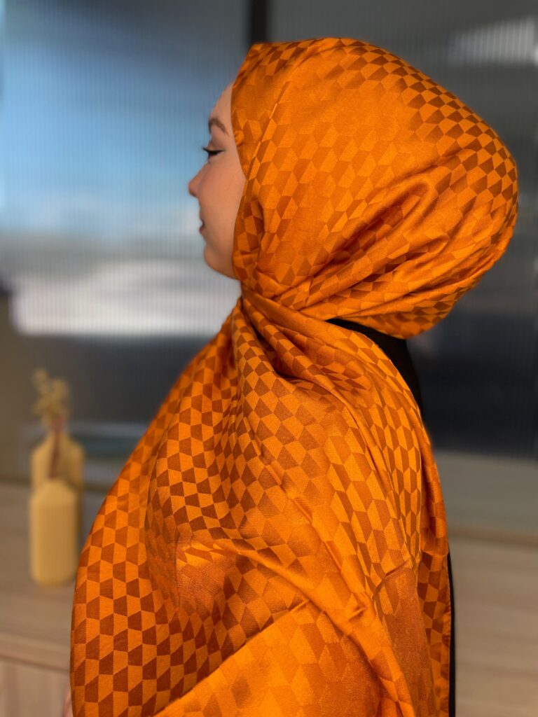 Qoza Desen İpeksi Jakar Şal - Bal Kabağı