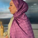 Stilize Kazayağı Desen İpeksi Jakar Şal-75312- Menekşe