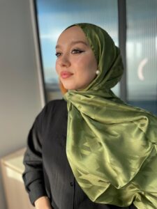 Kabartma Desenli Kazayağı İpeksi Jakar Şal - 52320 - Yosun Yeşili