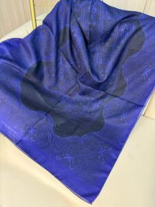 Sarmaşık Desen Pamuk İpek Şal -41200- Morcivert