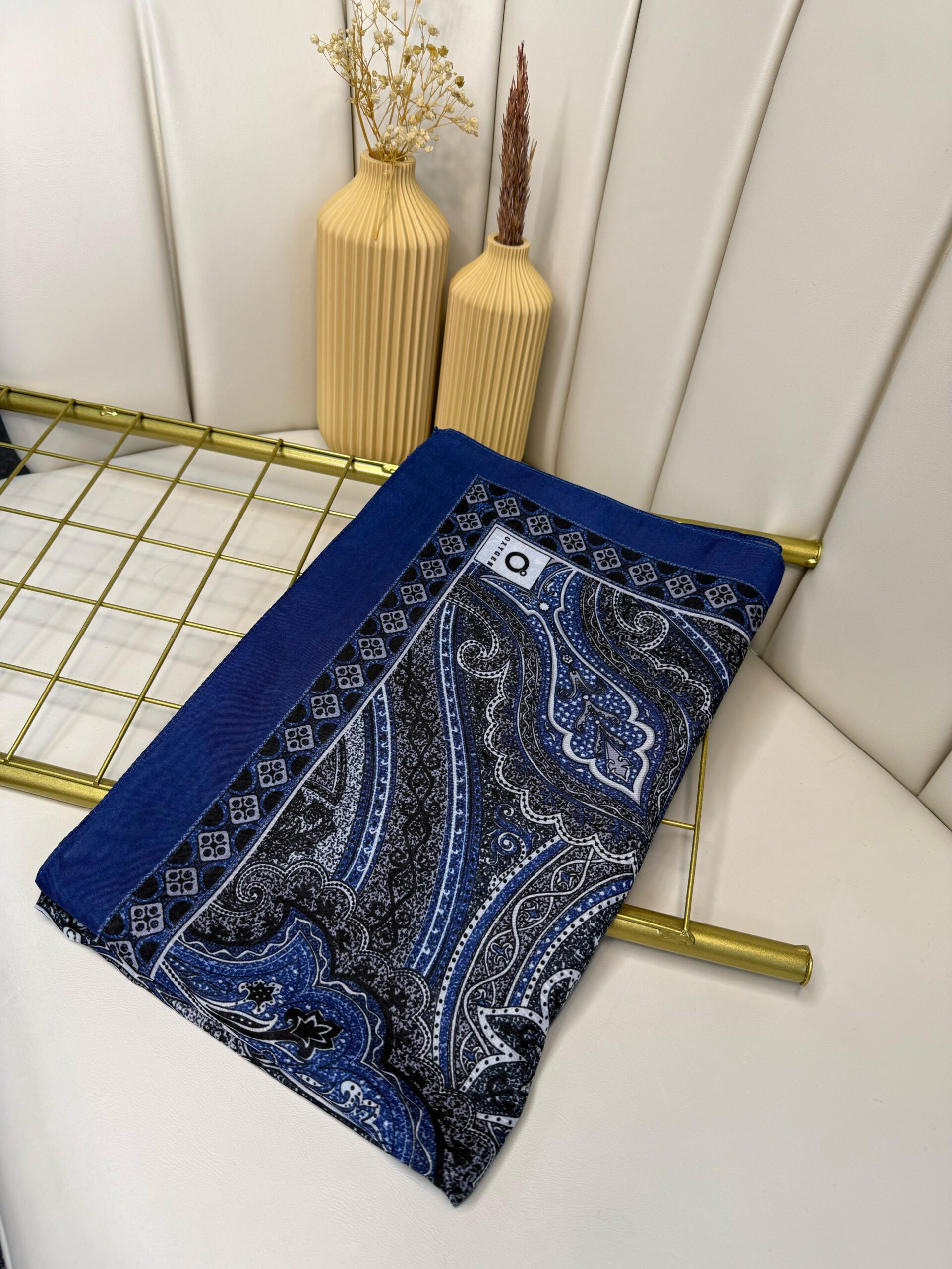 Etro Pamuk İpek Şal -987654-Gizemli Mavi