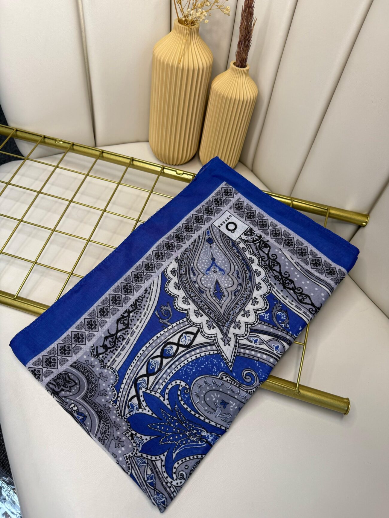 Etro Pamuk İpek Şal -987654-Safir Mavi