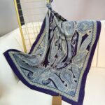 Touch İthal Pamuk İpek Şal 63454 –Lacivert-Yeşil