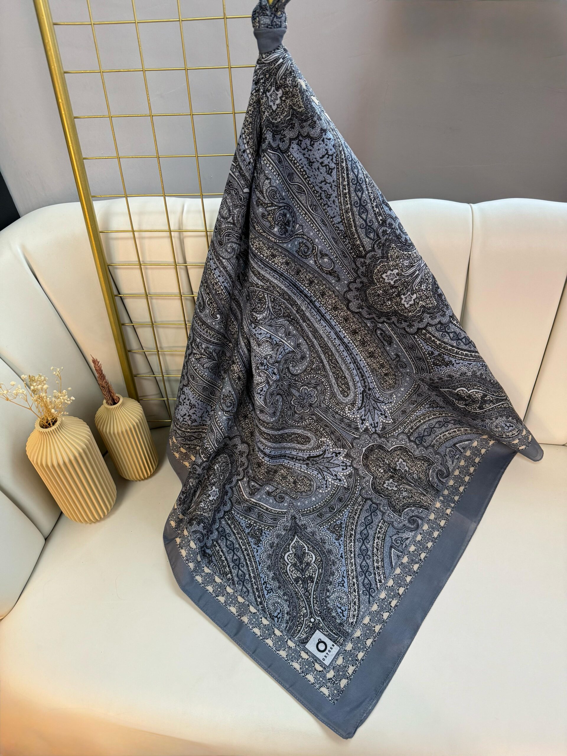 Etro Pamuk İpek Şal -987654-Gri Ahenk