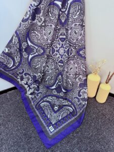 Etro Desen Pamuk Soft Eşarp 27091 - Mor