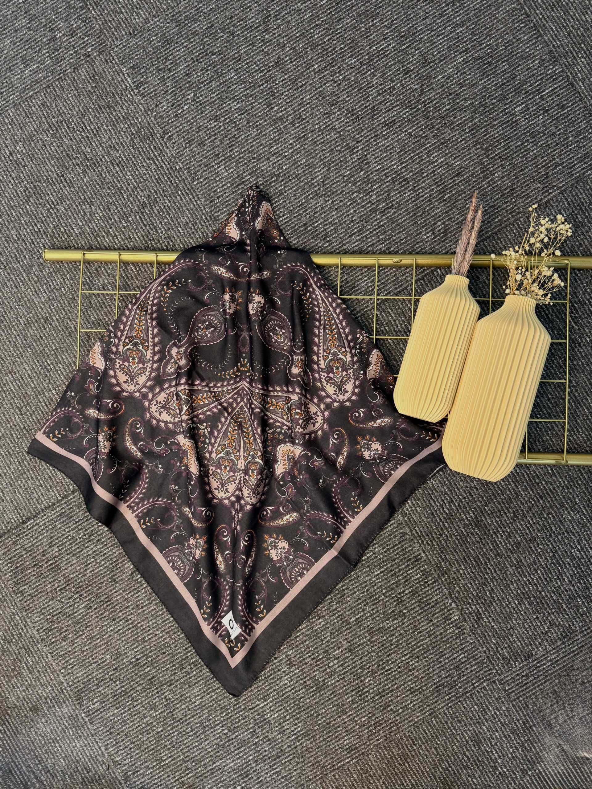 Naturel Pamuk İpek Eşarp-545658-Gece çiçeği