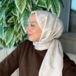 G Desenli İpek Kaşmir Çift Taraflı Şal 440344 - Taş