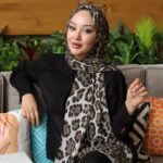 Hint ipeği leopar şal - 563214 - Haki