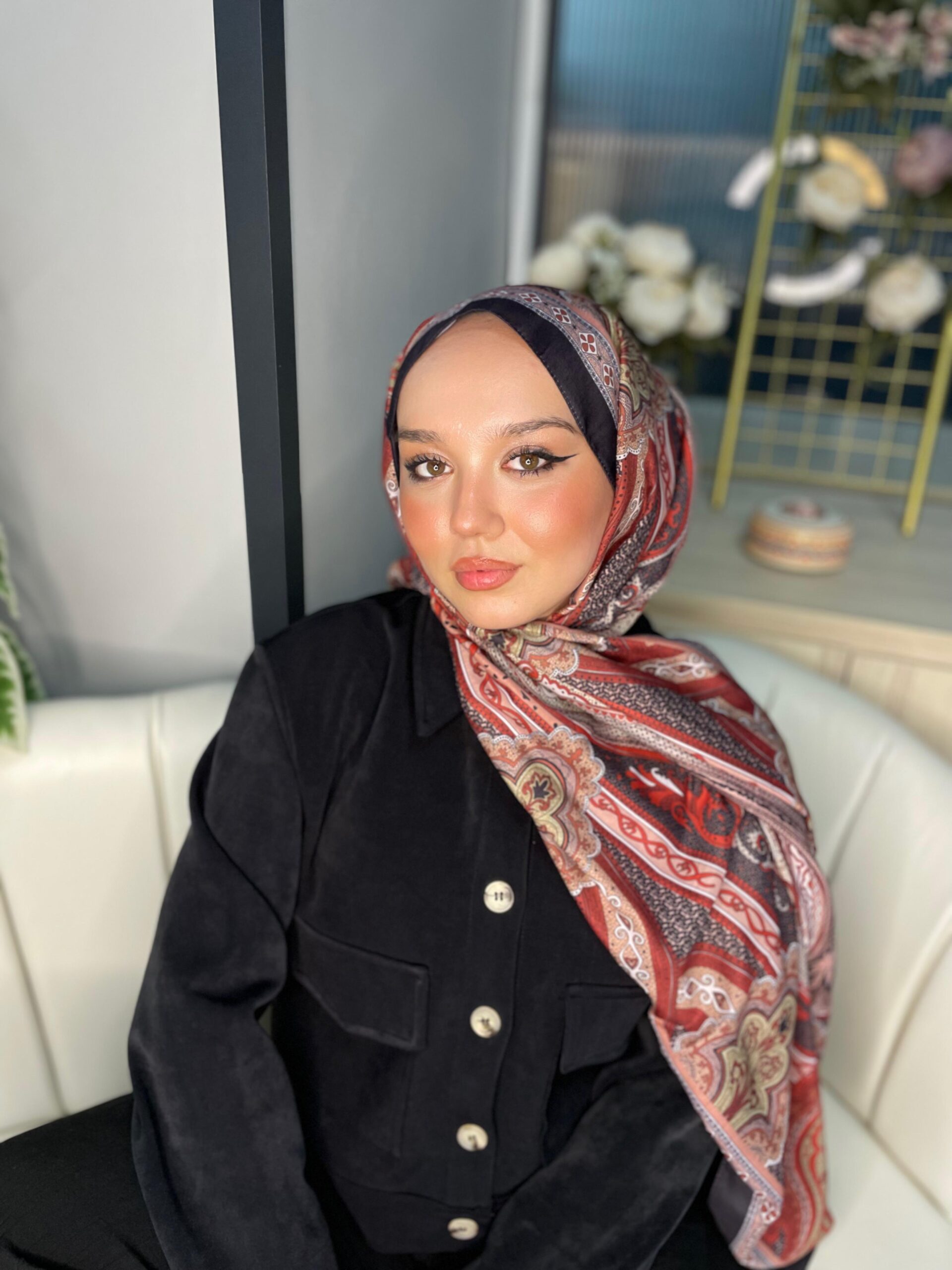 Etro Pamuk İpek Şal -987654-Kızıl