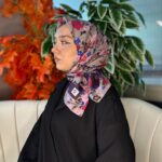 Bahar Desen Pamuk İpek Eşarp-13001-Mürdüm