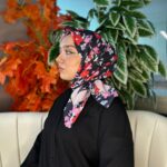 Bahar Desen Pamuk İpek Eşarp-13001-Toz Pembe