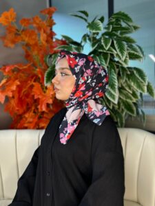 Bahar Desen Pamuk İpek Eşarp-13001-Toz Pembe