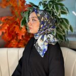 Bahar Desen Pamuk İpek Eşarp-13001-Mint