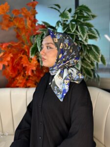 Bahar Desen Pamuk İpek Eşarp-13001-Mint