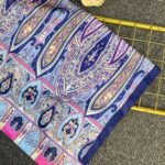 Anka Desen Vual İpek Şal-768568-Lacivert