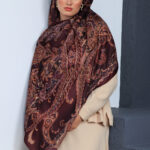 İnci Gecesi Desen Pamuk İpek Şal-10004-BORDO