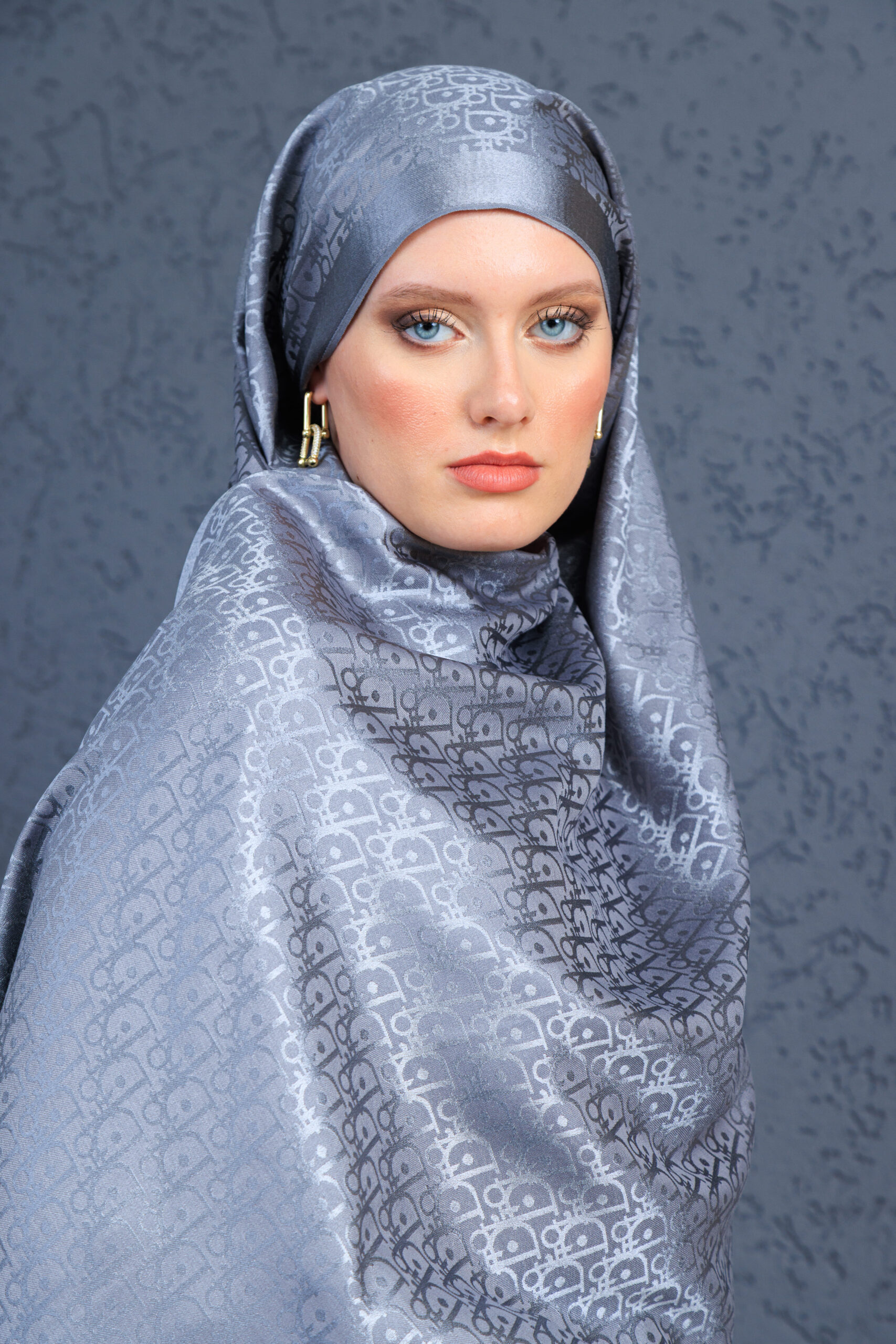 Dior  İthal Yün  İpek Şal Tam Set Kutulu Sertifikalı-Antrasit - Görsel 2