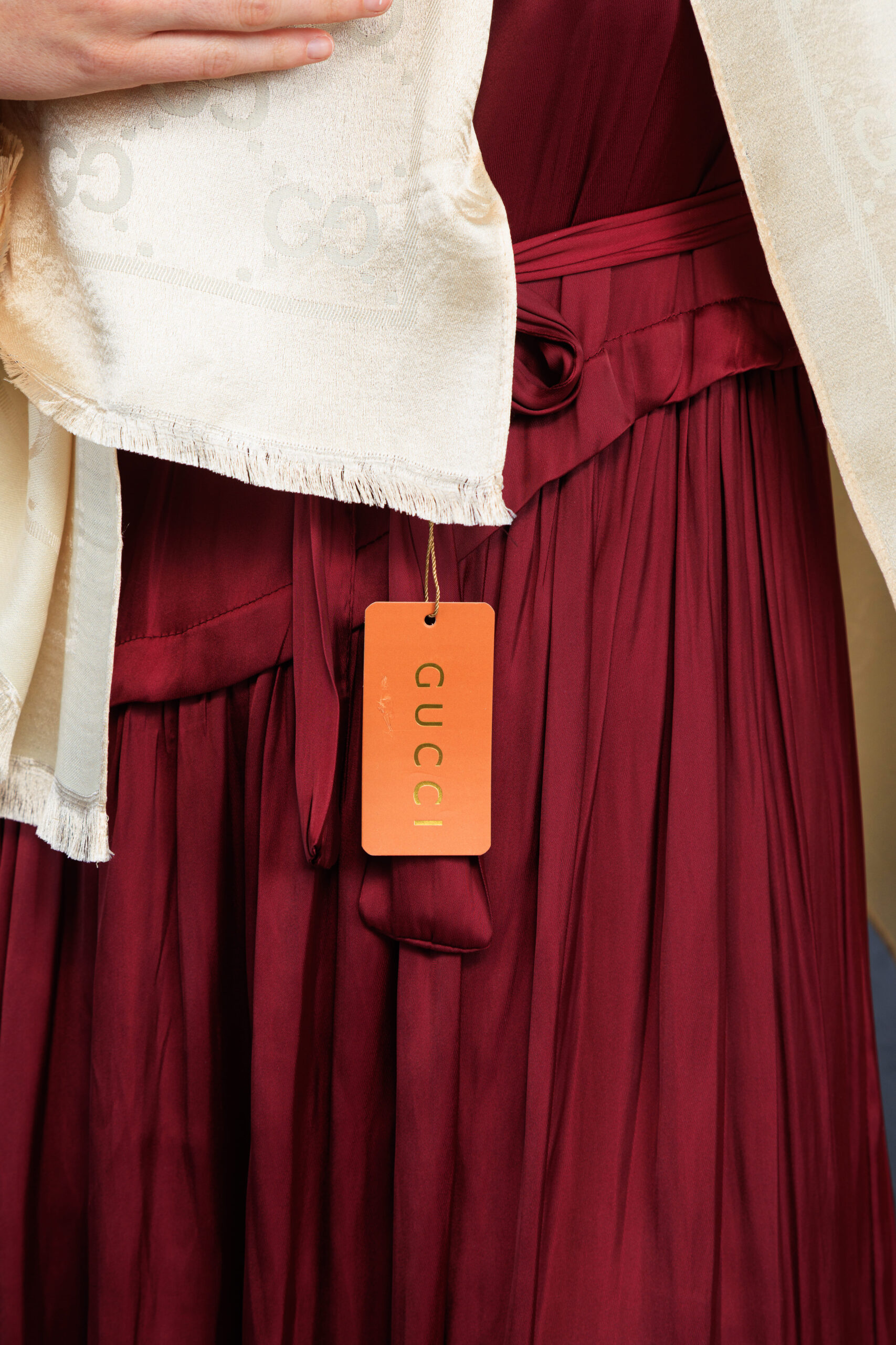 Gucci İthal Yün  İpek Şal Tam Set Kutulu Sertifikalı-Gold - Görsel 3