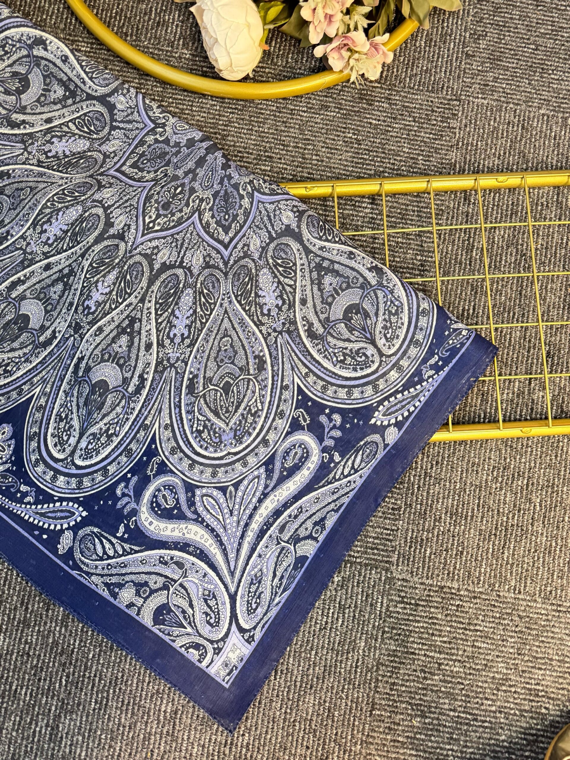 Desenname Pamuk Şal-406465-Midnight Mavi