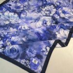 Mystic Bloom Desen Pamuk İpek Şal-Mor